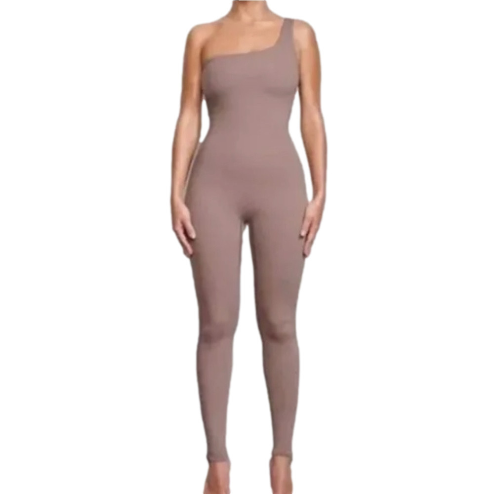 NWT Skims 3X all in one onesie one shoulder Umber MSRP $128